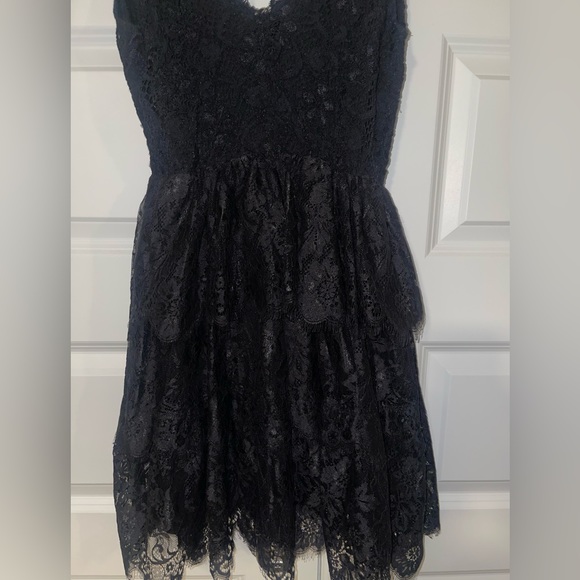 Free People by Nightcap Cloth black lace tiered dress sz xs - Picture 6 of 6